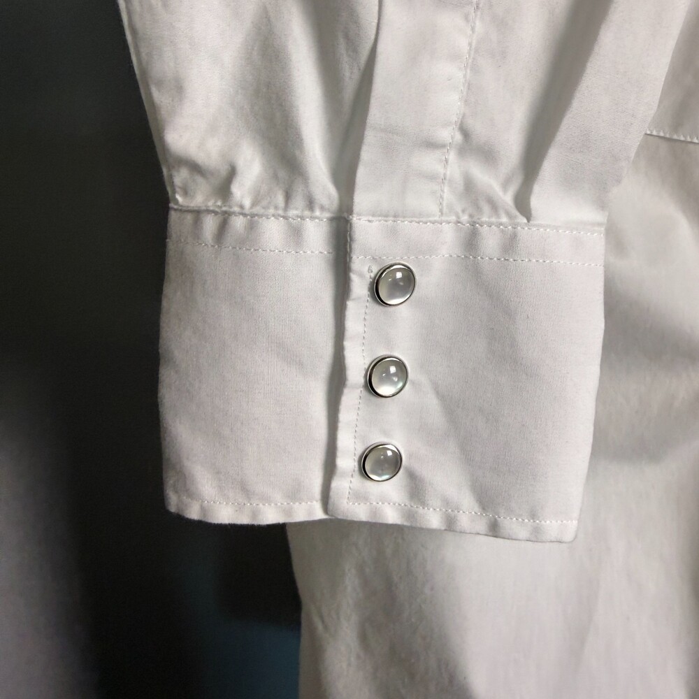 Gibson Men's XXL Western Shirt Solid White Pearl Snap Buttons Chest Pockets - Picture 6 of 15